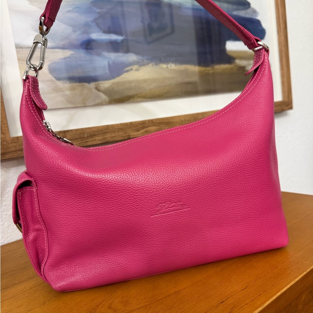Longchamp **LIKE NEW** VF Hobo W/Side Pocket Leather Shoulder Bag